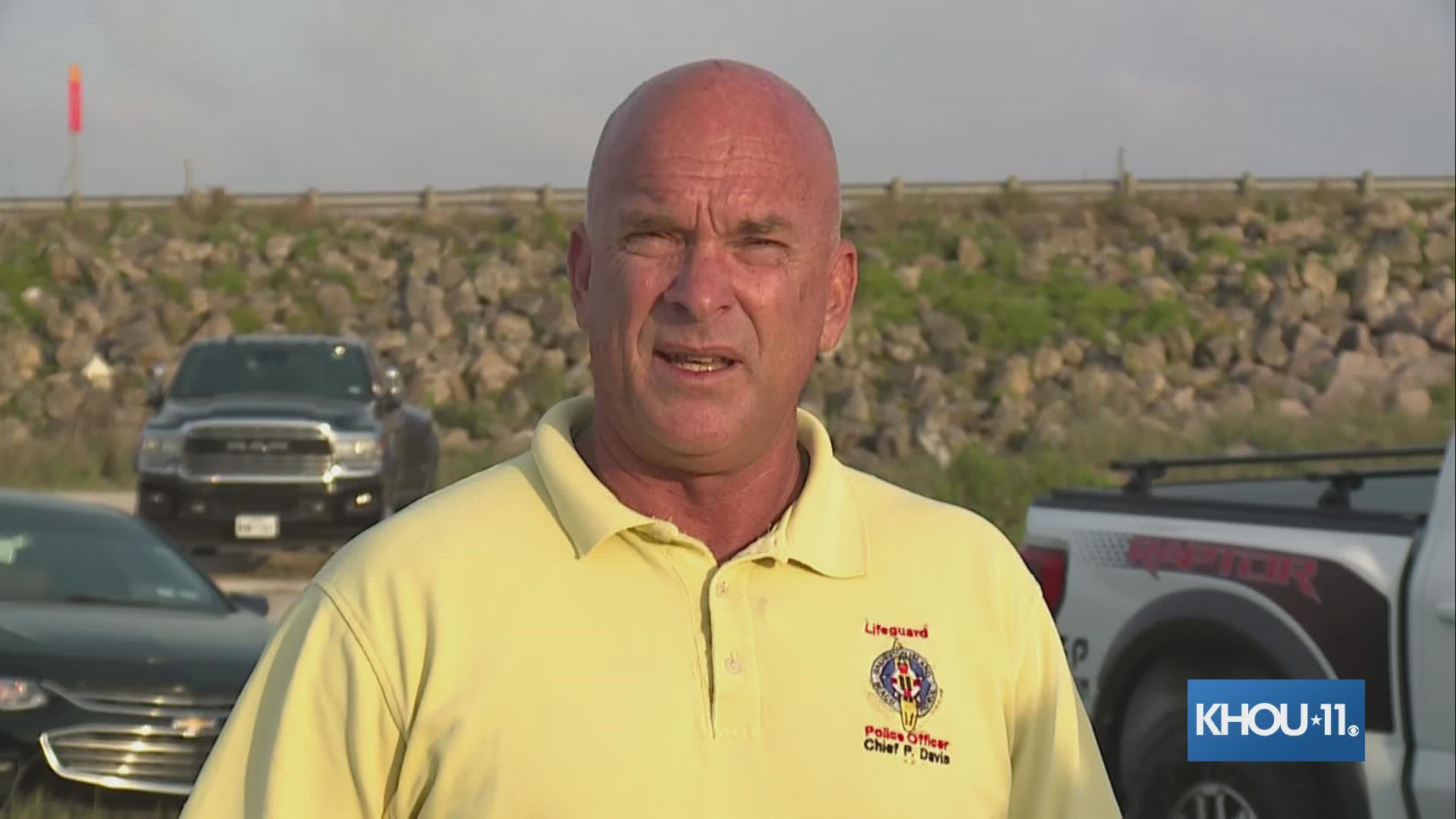 Galveston Island Beach Patrol Chief Peter Davis gave an update after a body was recovered near where a 17-year-old went missing while fishing near San Luis Pass.