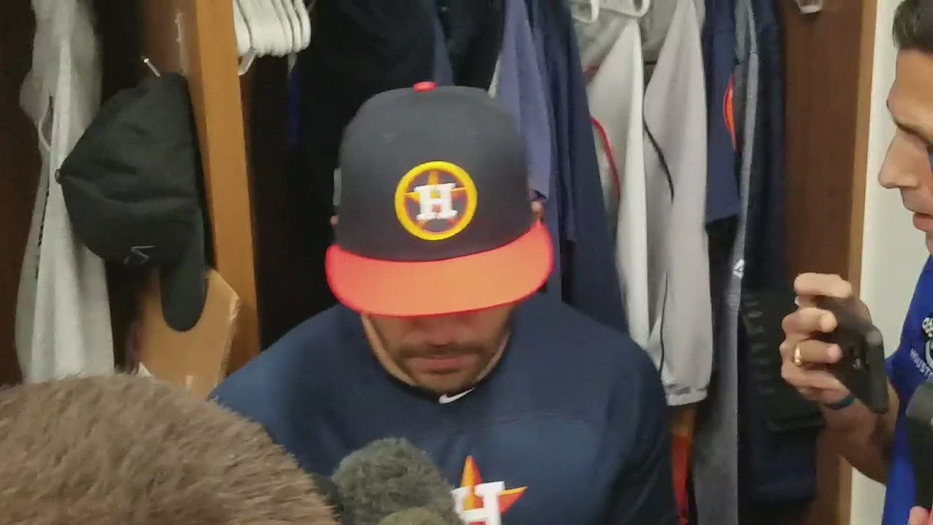Jose Altuve spoke to the media for the first time during spring training just before Monday's full squad workout.