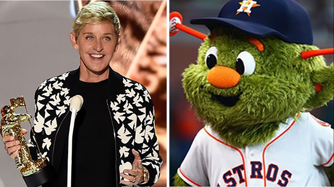 Ellen DeGeneres Gives Away Tickets, Rallies Astros Fans at The University  of Houston – Houston Public Media