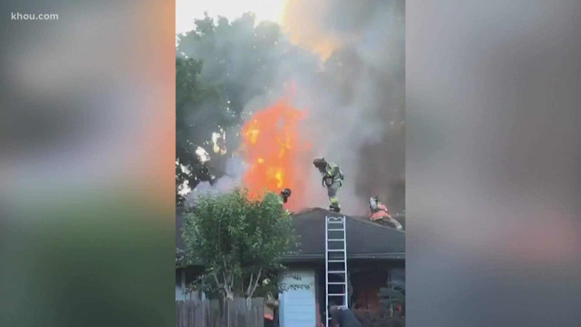 Neighbors are being credited with saving a man trapped in his burning home.