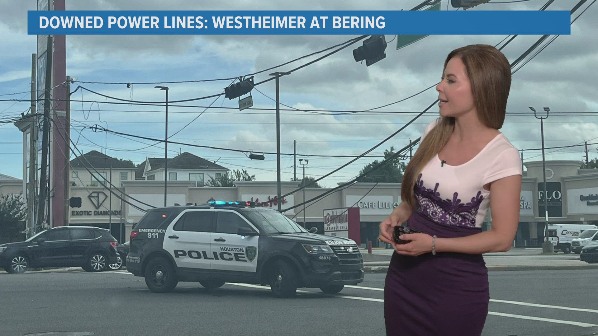 Downed power lines and traffic lights being out were just some of the issues on Houston roads the morning after Beryl hit.