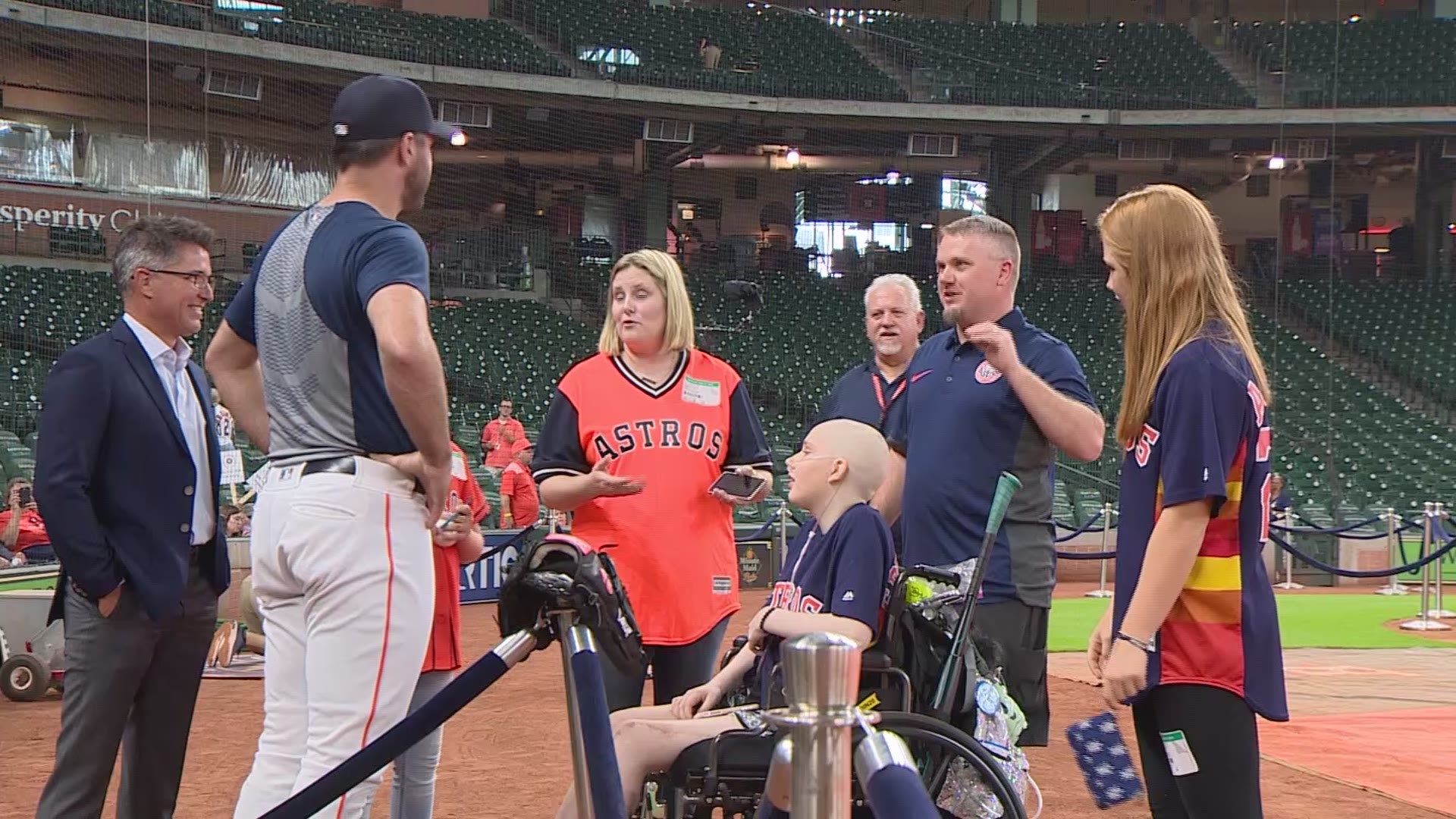Numerous Astros met with Haidin Land, 15, of Baytown who is living with osteosarcoma. It was a dream come true, according to her family.