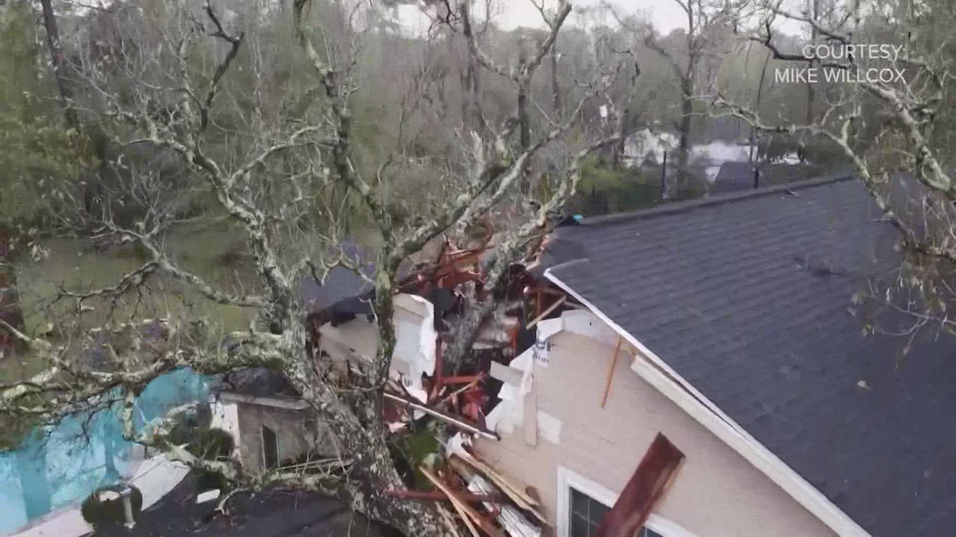Dozens of Kingwood and Humble residents are still cleaning up their neighborhoods after tornadoes ripped through the Houston area Saturday and early Sunday morning.