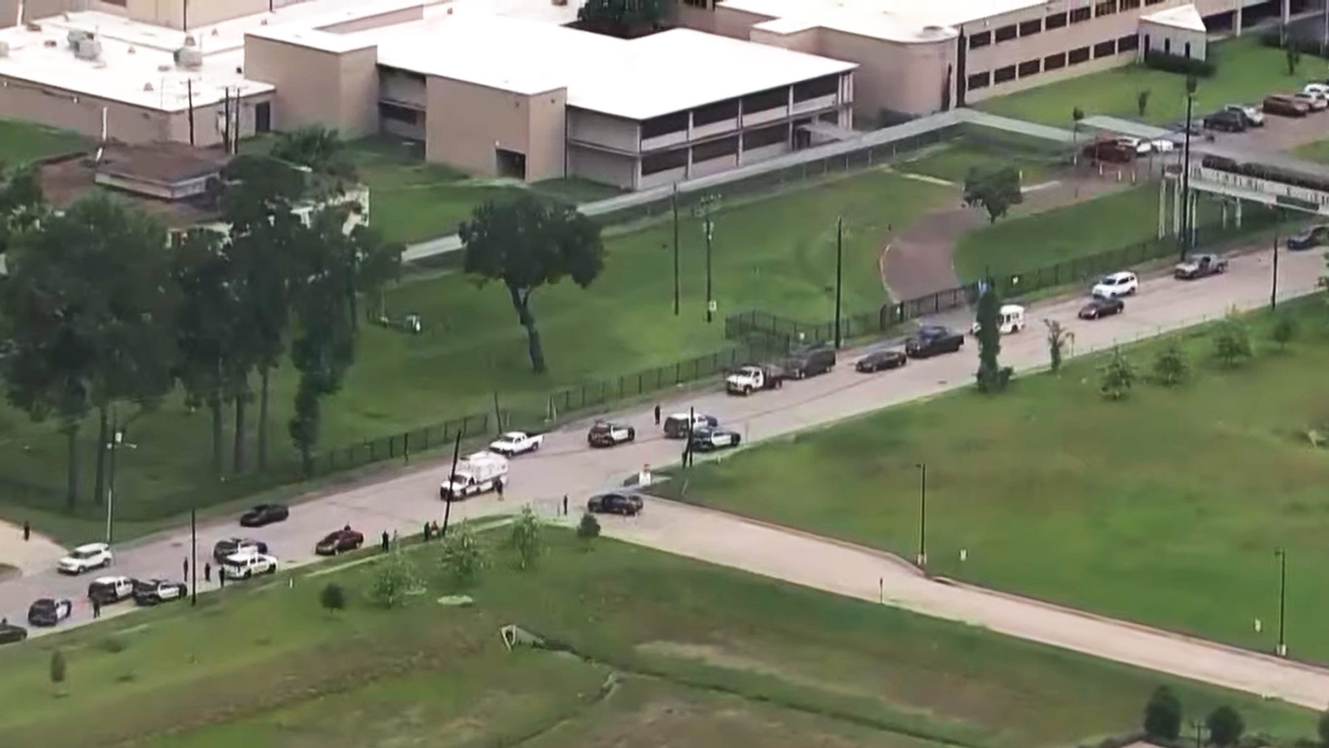 Air11 over a shooting investigation at North Forest High School. Houston police said one student was injured and the suspect fled the scene.