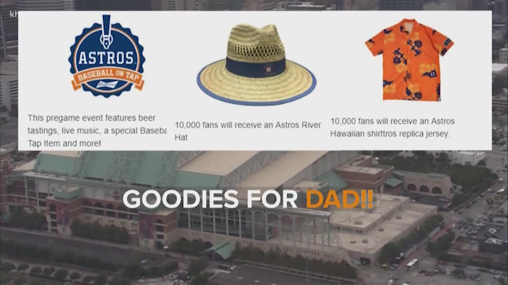 Minute Maid Park is one of the best ballparks in America, according to Seat Geek. The team has Father's Day giveaways Friday night when they play the Toronto Blue Jays.