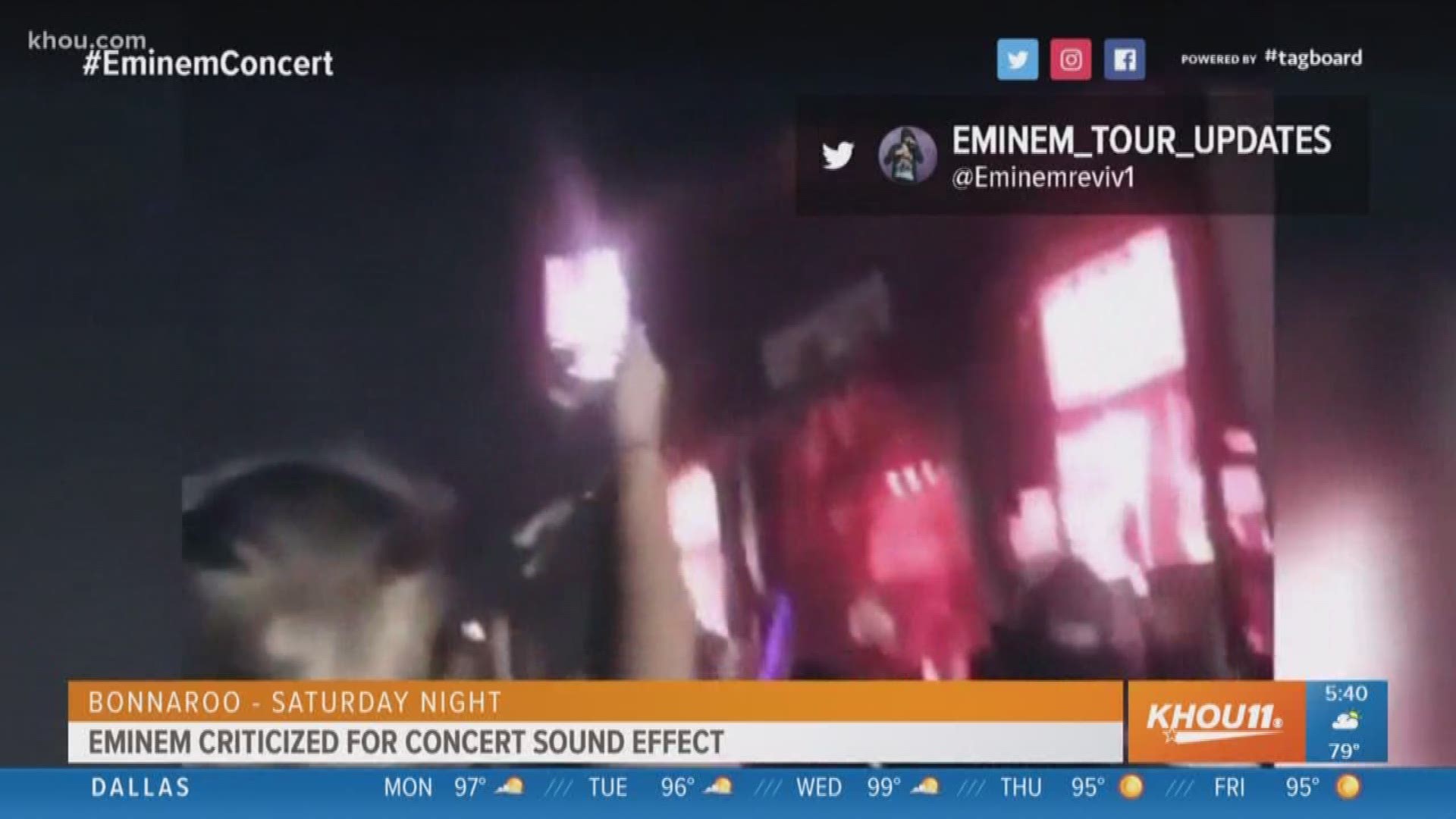 Eminem faces backlash over sound effects used at Bonnaroo