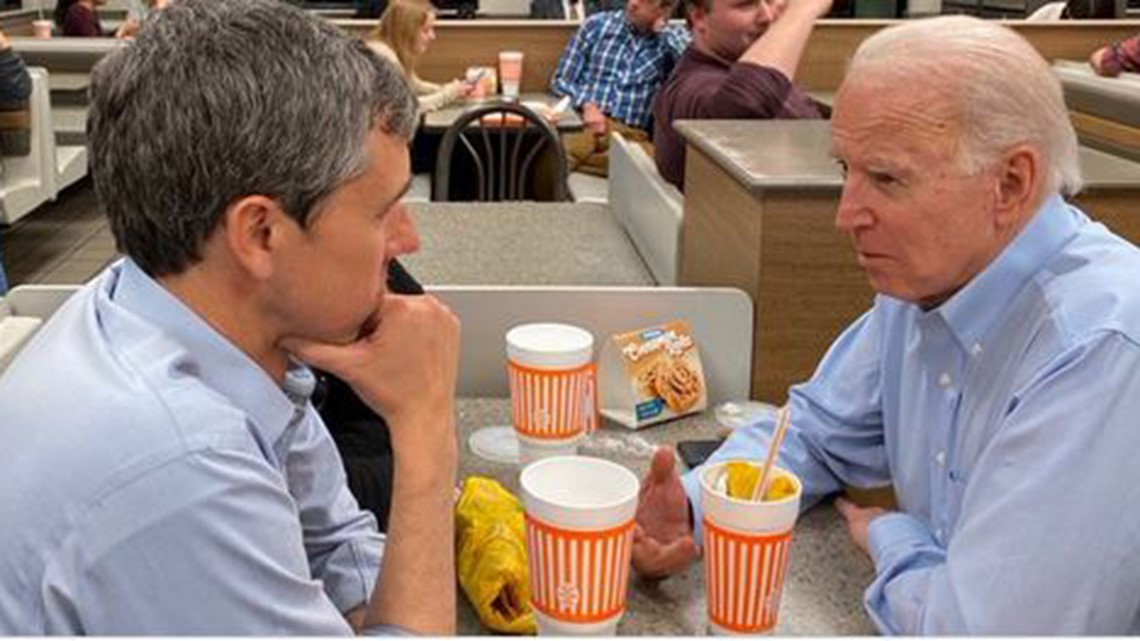 Beto O'Rourke endorses Joe Biden; goes to Whataburger after rally