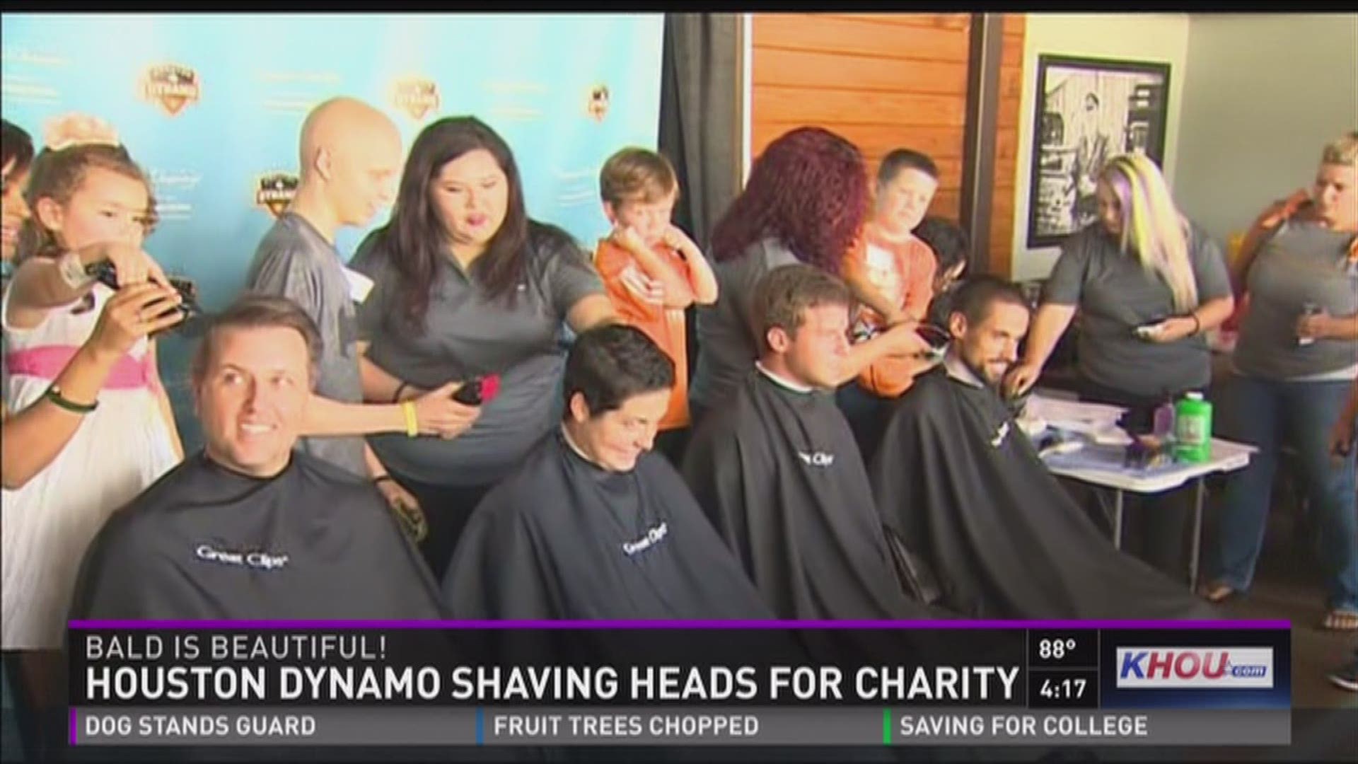 The Houston Dynamo held their annual head-shaving event: Bald Is Beautiful, which raises money for children's cancer research.