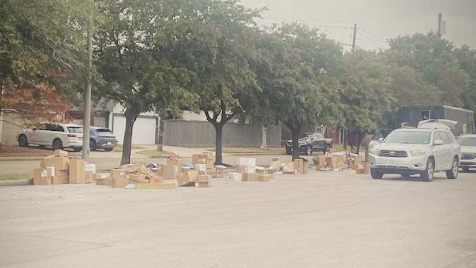 When Nancy Gilbertson saw a bunch of packages laid out in a West U parking lot, she reached out to KHOU 11 News for answers.