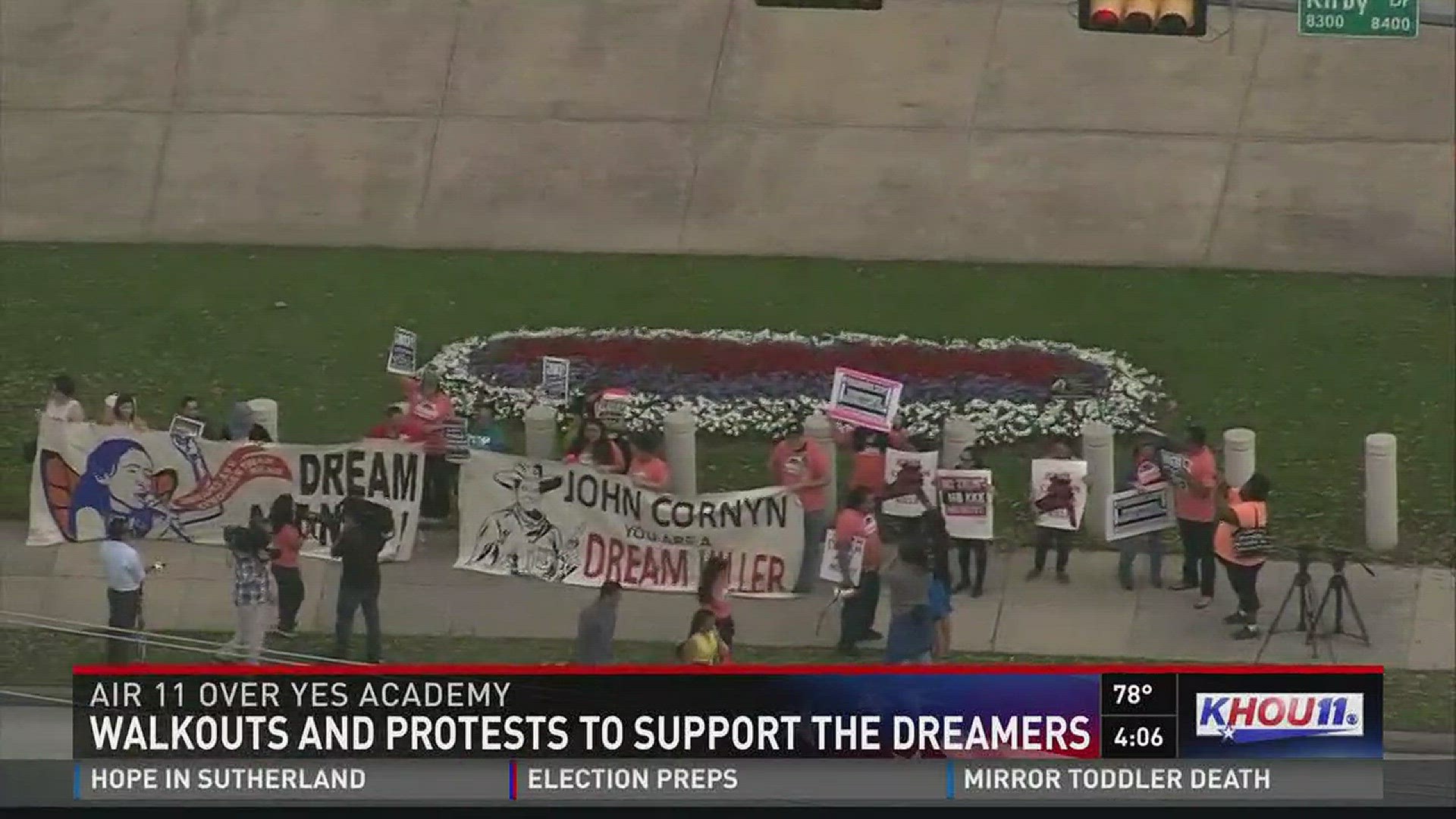 A few hundred students from YES Academy in support of Dreamers and DACA recipients.