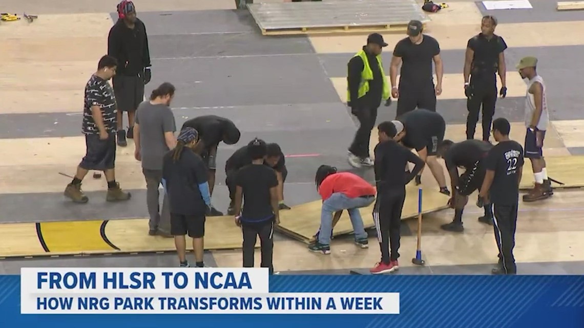 Within days, crews transform NRG Park from HLSR to NCAA