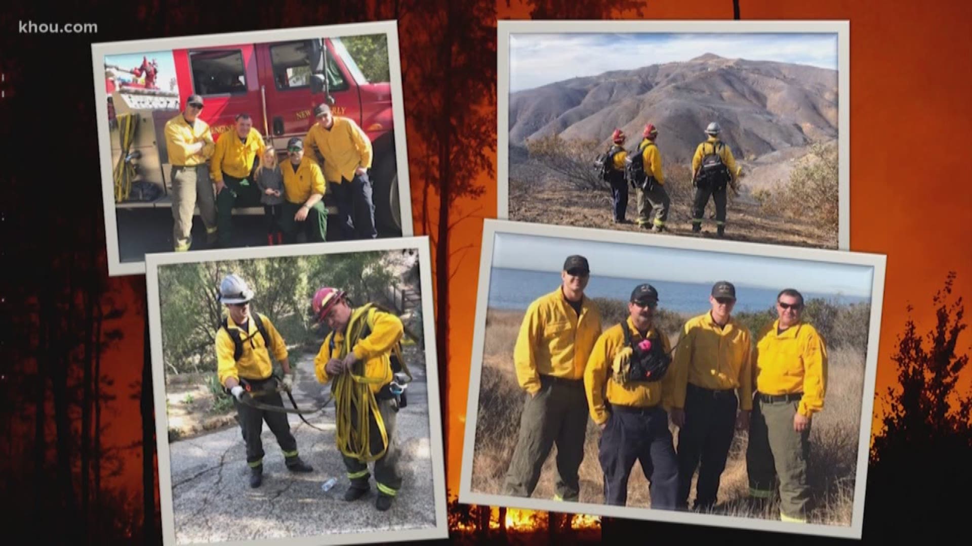 Firefighters from New Waverly who traveled to California to help put out the wildfires are on their way home.