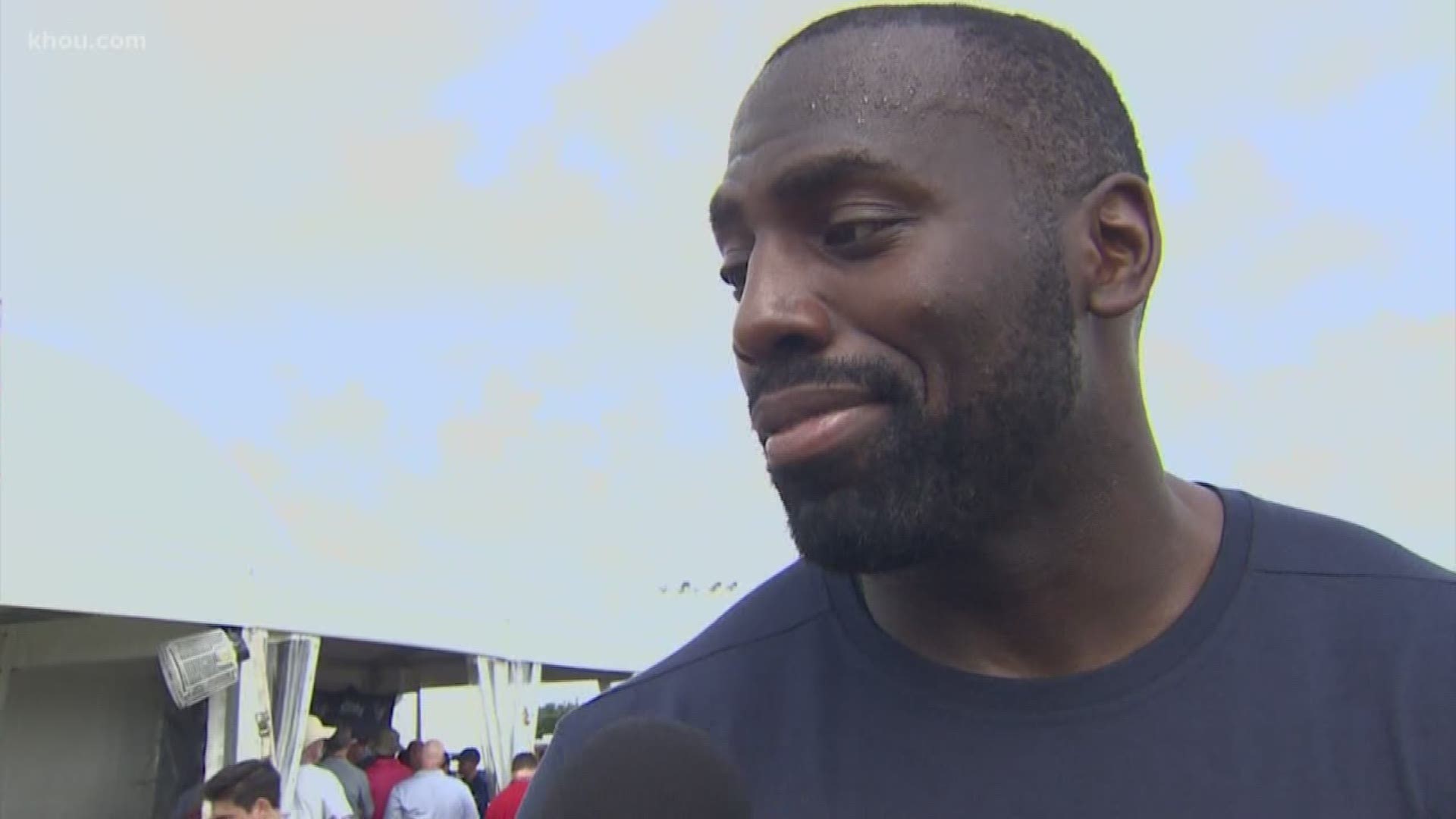 KHOU 11 Sports' Daniel Gotera asked starting Houston texans linebacker Whitney Mercilus some "tough" questions at training camp.