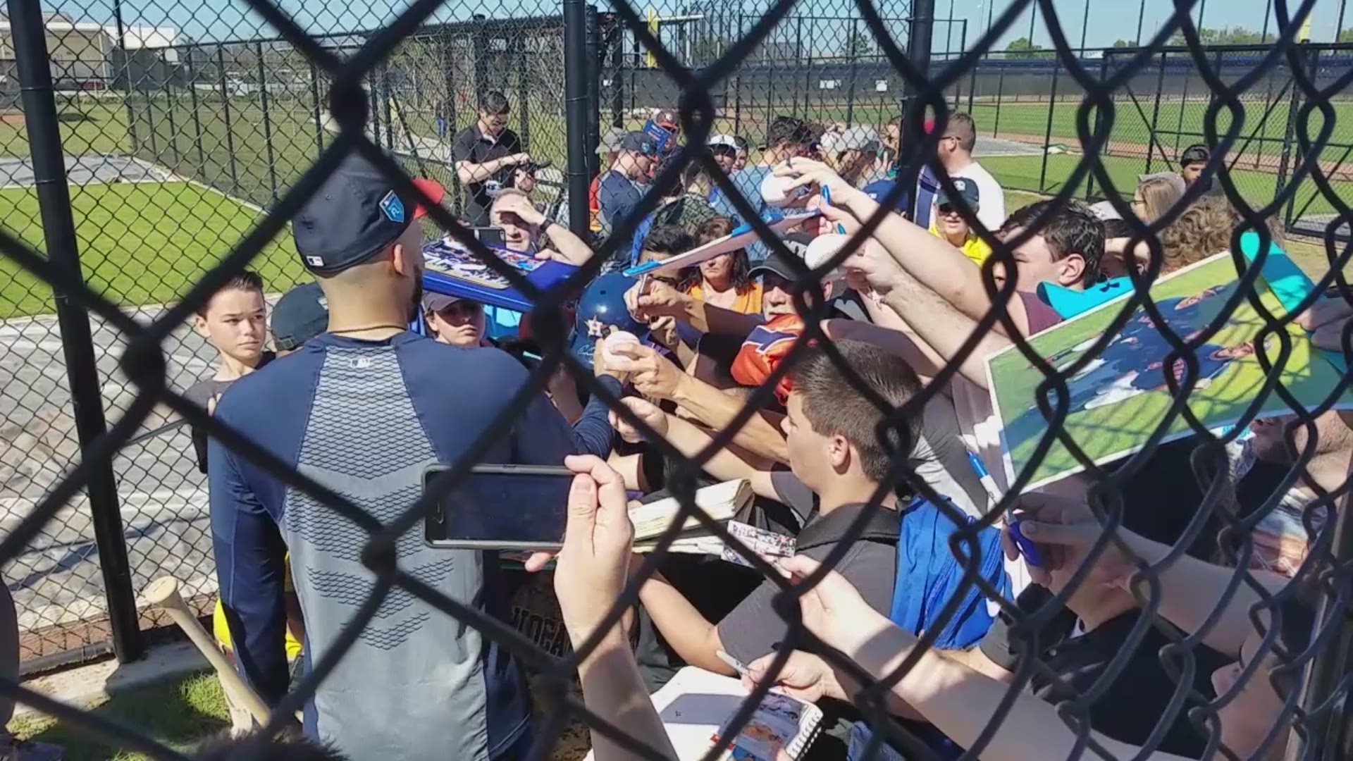 Fans showed Carlos Correa some love after practice Friday morning.