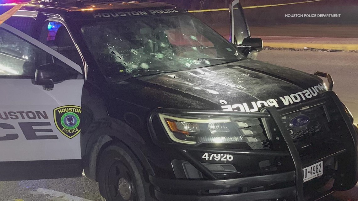 Patrol unit riddled with bullet holes after man opens fire with 'AK-47 ...