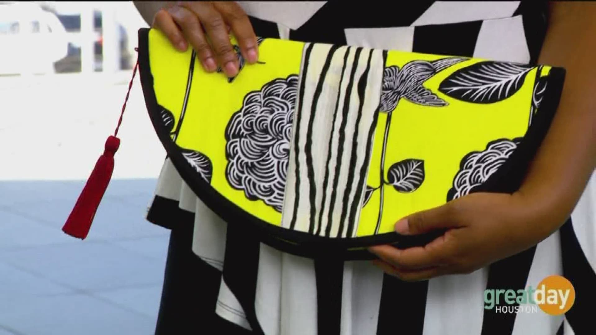 Handbag designer, Kisa Williams, showcases unique purses that take the shape of a Sickle Cell. Proceeds from the sale of the purses go to the Sickle Cell Association.
