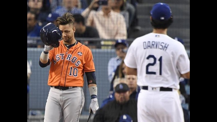 Gurriel, Astros come up big in the 4th off Kershaw in Game 5 of