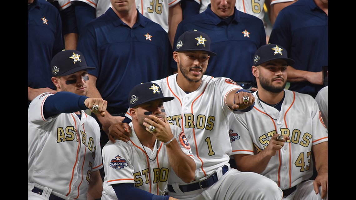 Astros receive their welldeserved World Series rings in pregame