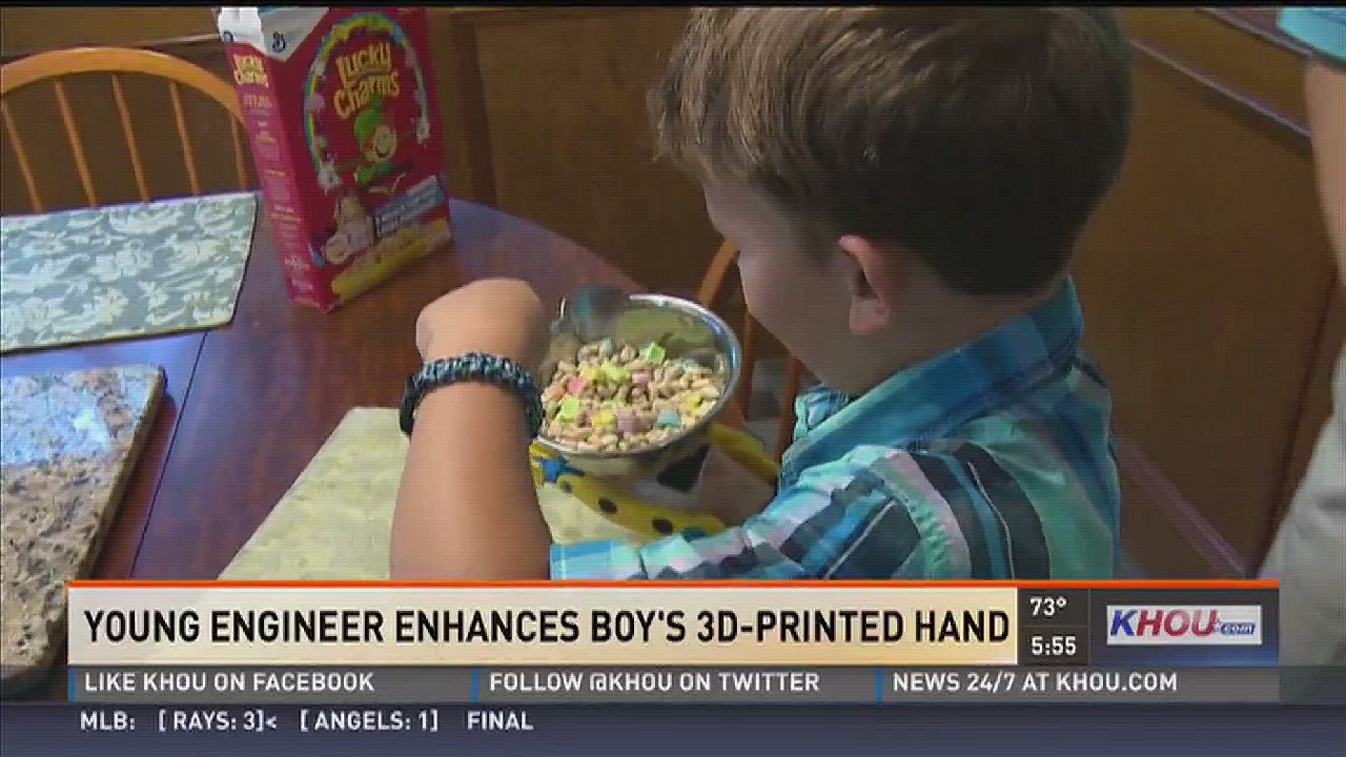 A few years ago, a League City boy, born without a left hand, got a 3-D printed prosthesis. Well another boy who saw KHOU 11 News' original story thought they he could make the device even better.