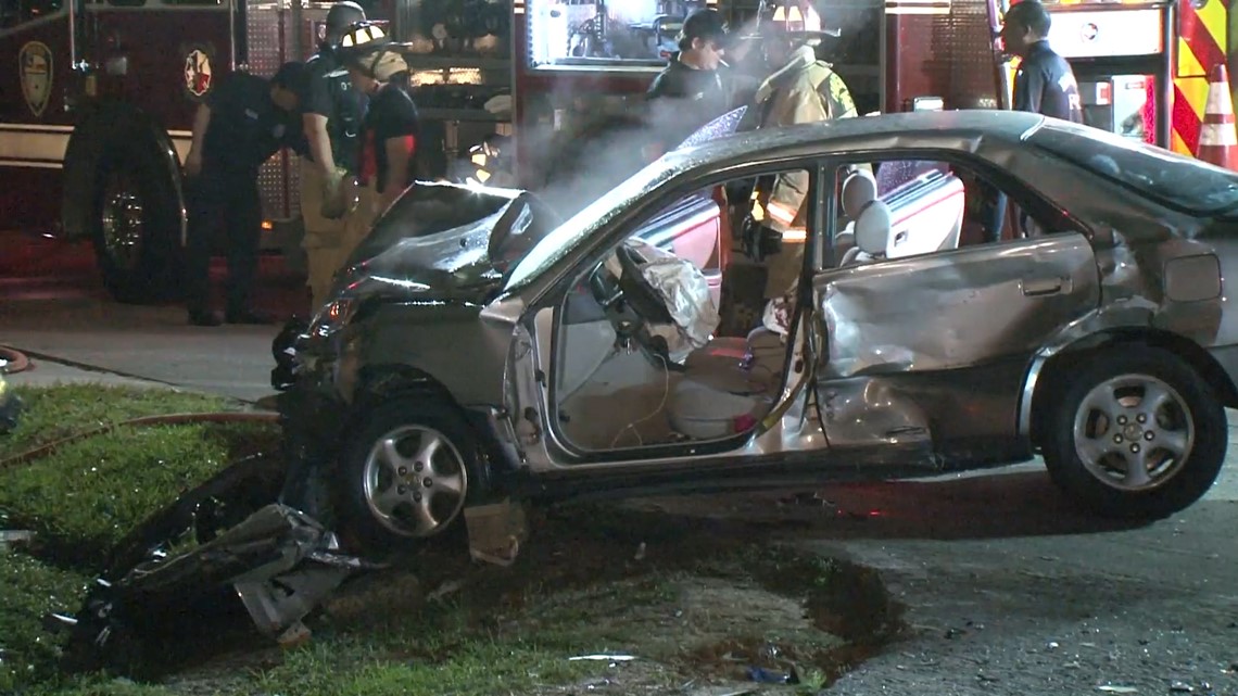 Photos: Driver extricated from car after 2-vehicle collision in NW ...