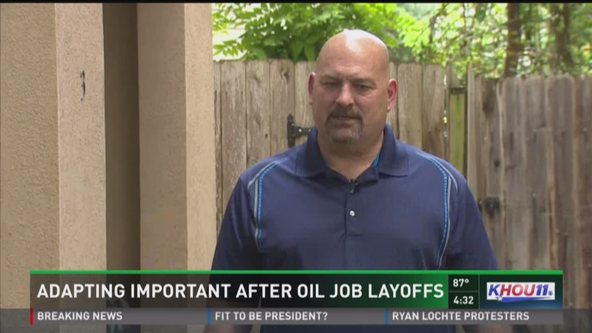 An oil industry executive who was laid off months ago is taking new measures to move on with his life.
