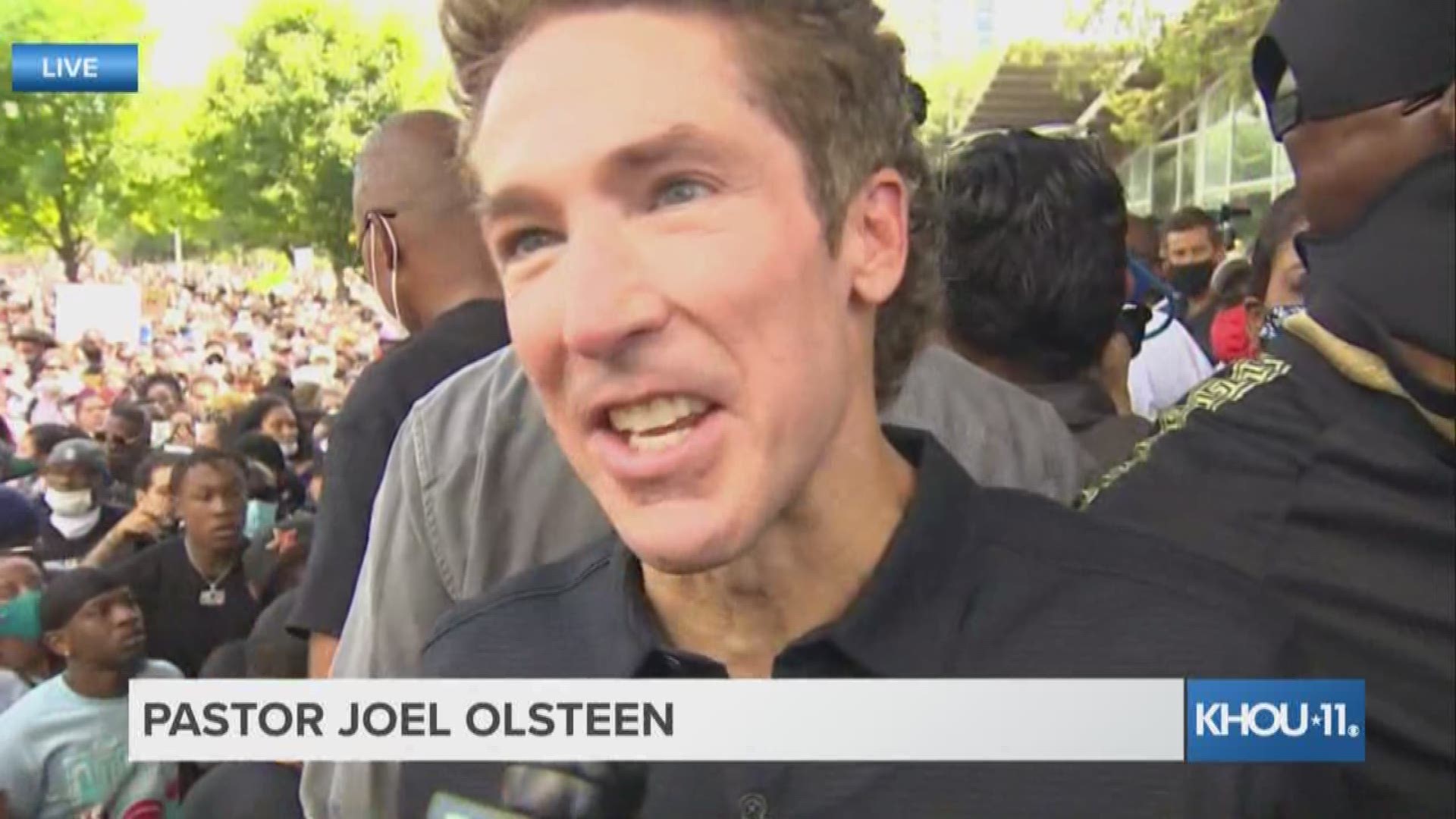 Lakewood Church Pastor Joel Osteen spoke about the reason he was at Tuesday's march.
