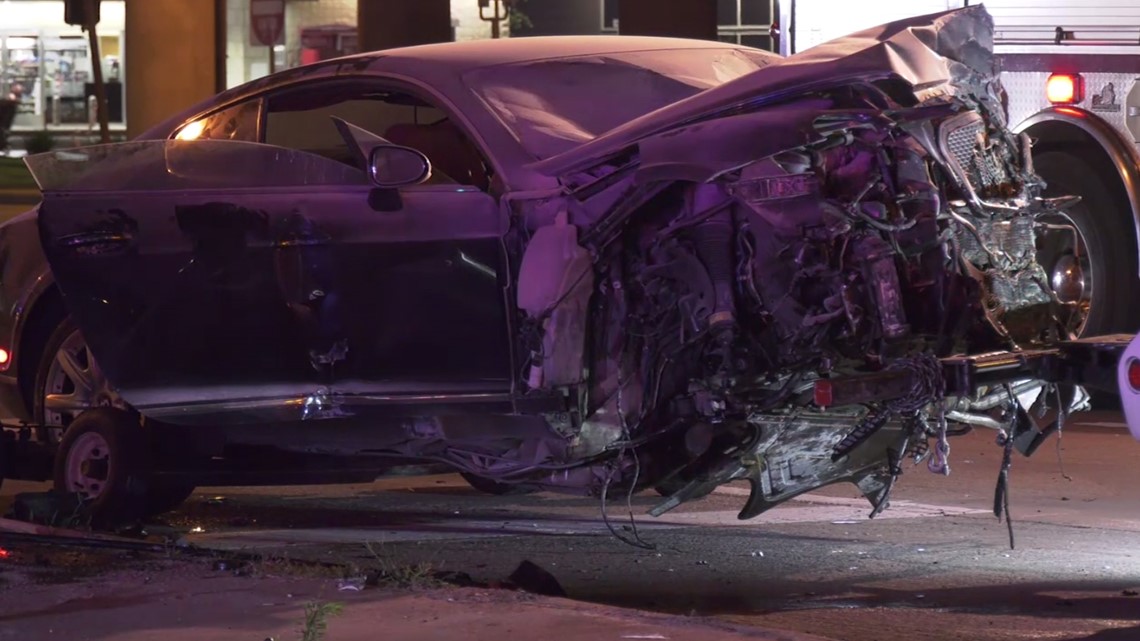 Bentley destroyed when chase ends in fiery crash in southwest Houston