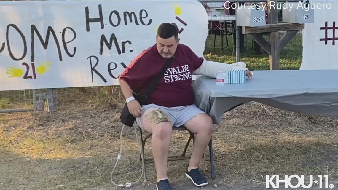 Teacher wounded in Uvalde mass shooting returns home to welcome parade