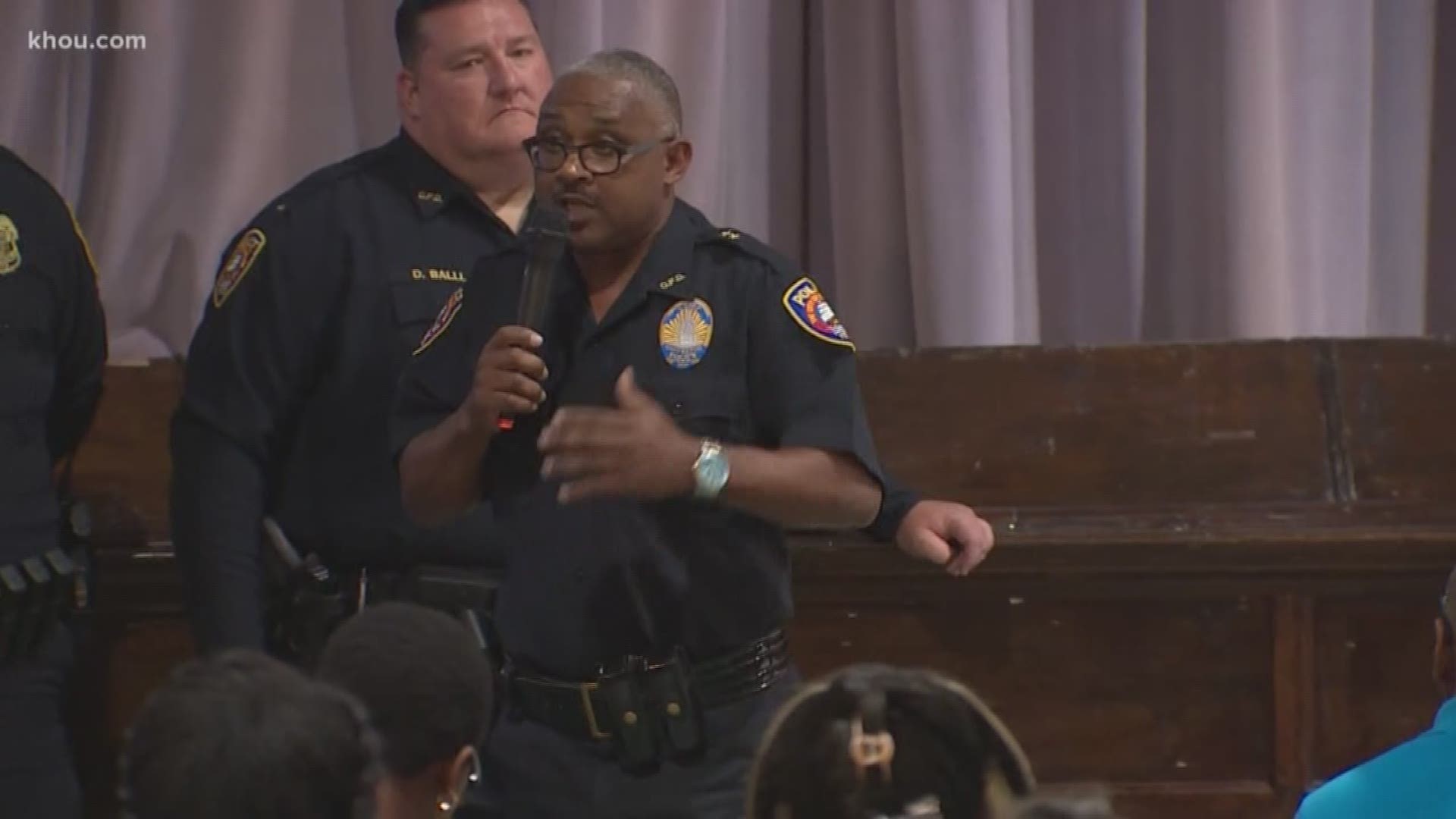 Galveston Police Chief Vernon Hale held a community meeting Tuesday evening. He told the crowd of about 200 community members the officers are still on the job.