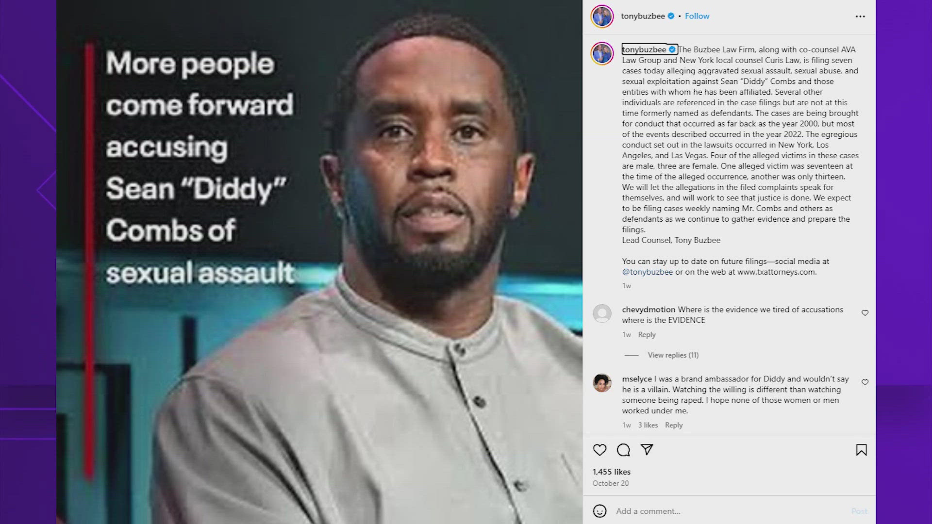 The lawsuits involve two men accusing Diddy of sexual assault and abuse, one happening in 2005 and the other in 2008.