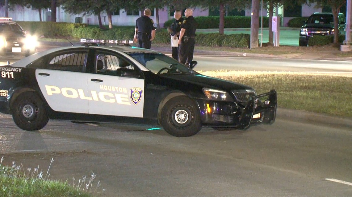 Photos: Suspect rams police car during pursuit, crashes into ditch ...