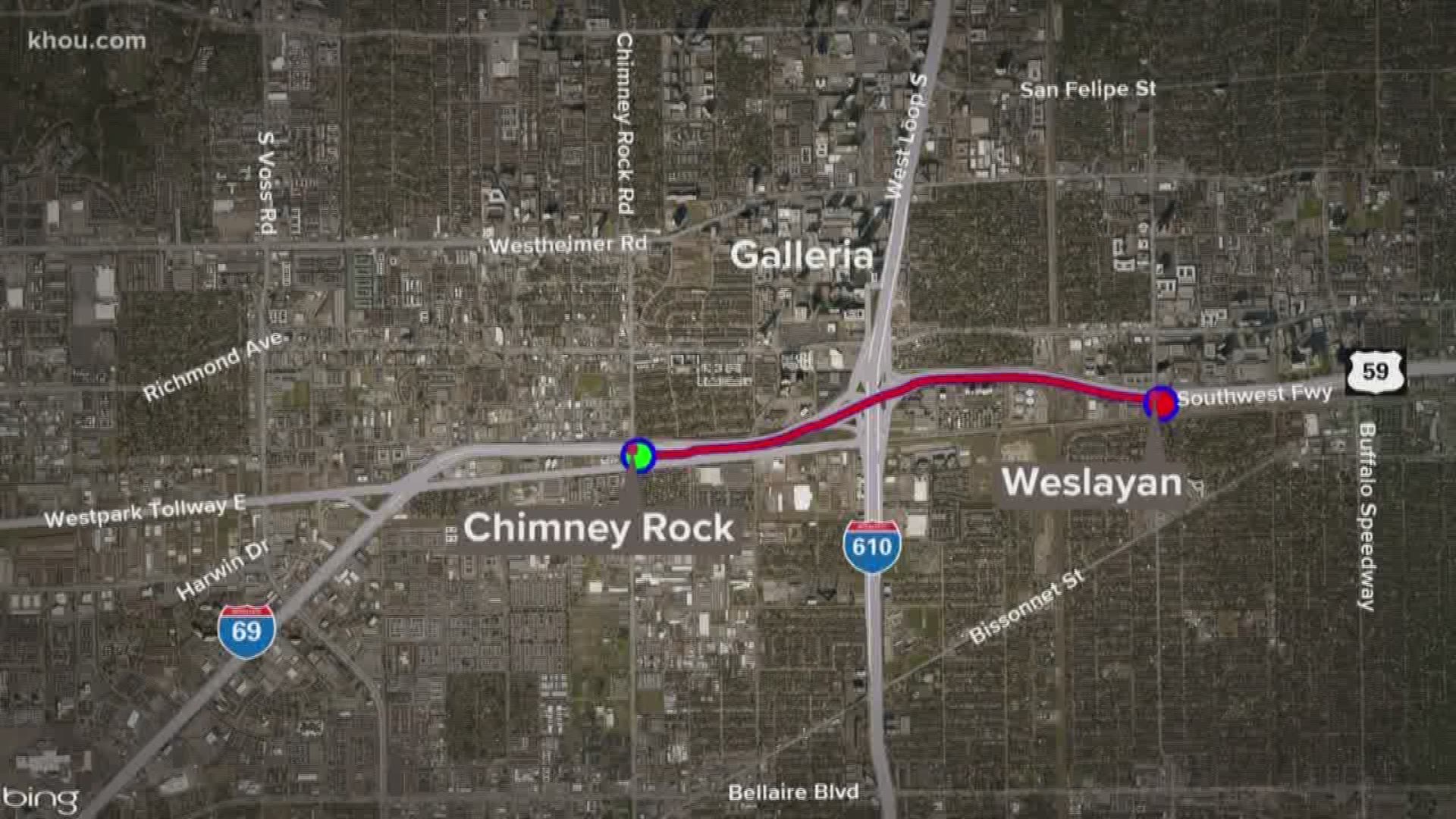 Drivers who take Highway 59 into downtown Houston may want to alter their route next week.
