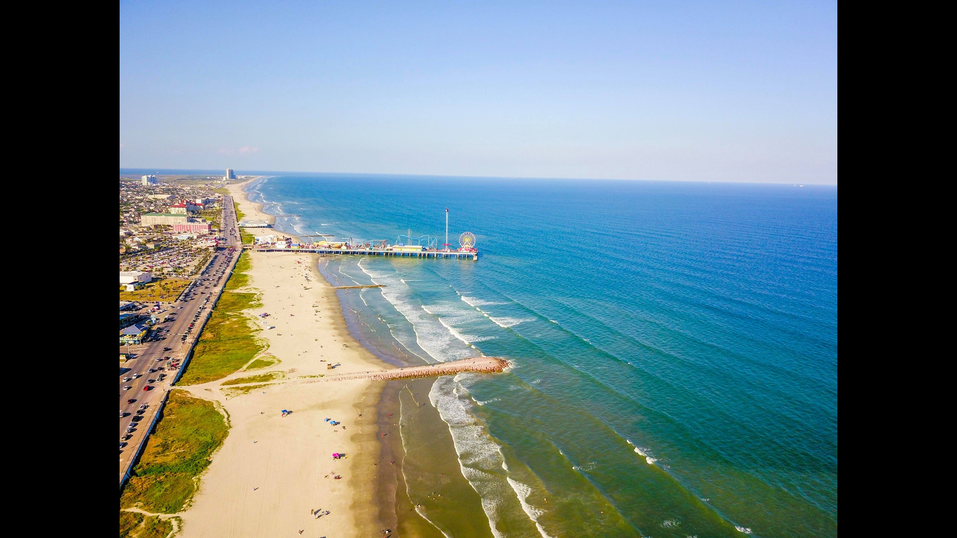 Aerial photos of incredible blue, clear water in Galveston | khou.com