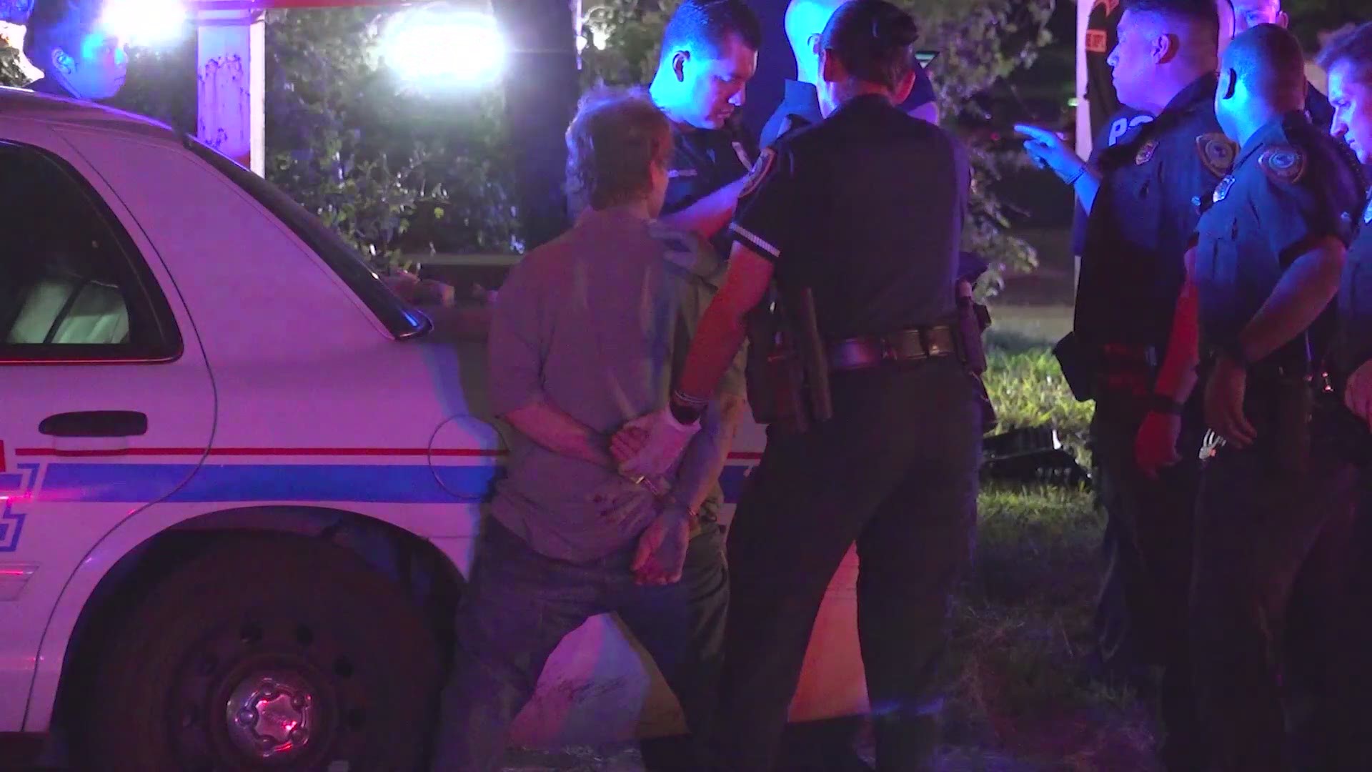 A woman is in police custody after leading police on a chase that ended with a crash that sent her, a deputy constable and two others to the hospital.