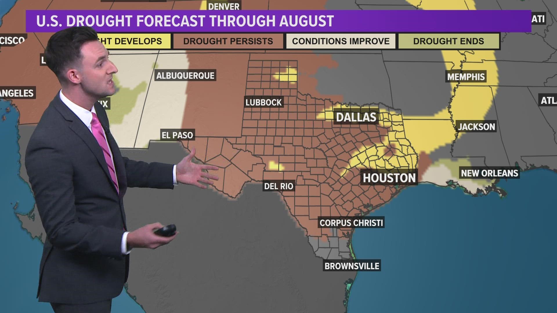 Hot conditions and no rain is making for drought conditions across parts of the country, including Texas.