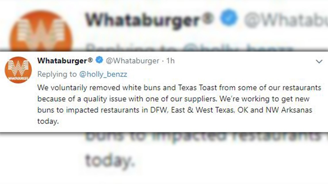 Whataburger pulls white buns, Texas Toast from restaurants citing