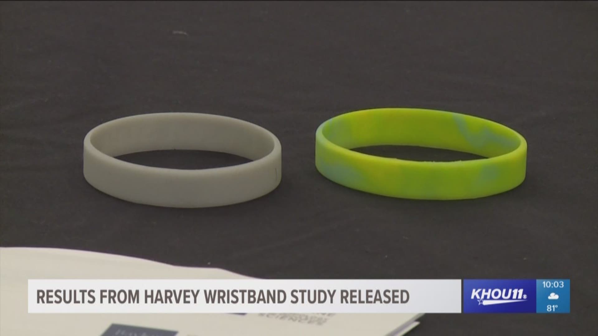The results are in from a study done after Hurricane Harvey. It tracked chemical exposure through wristbands and it's the first of several studies conducted in the Houston area.