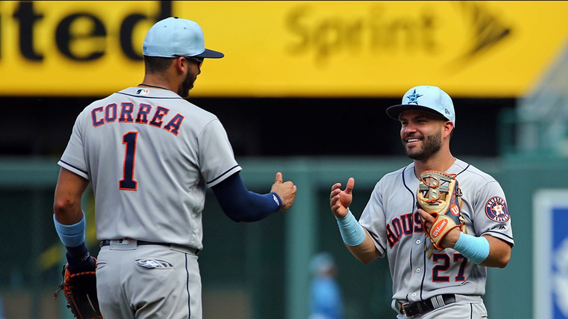 Astros win 11th straight and finish 10-0 trip, beat KC 7-4 | khou.com