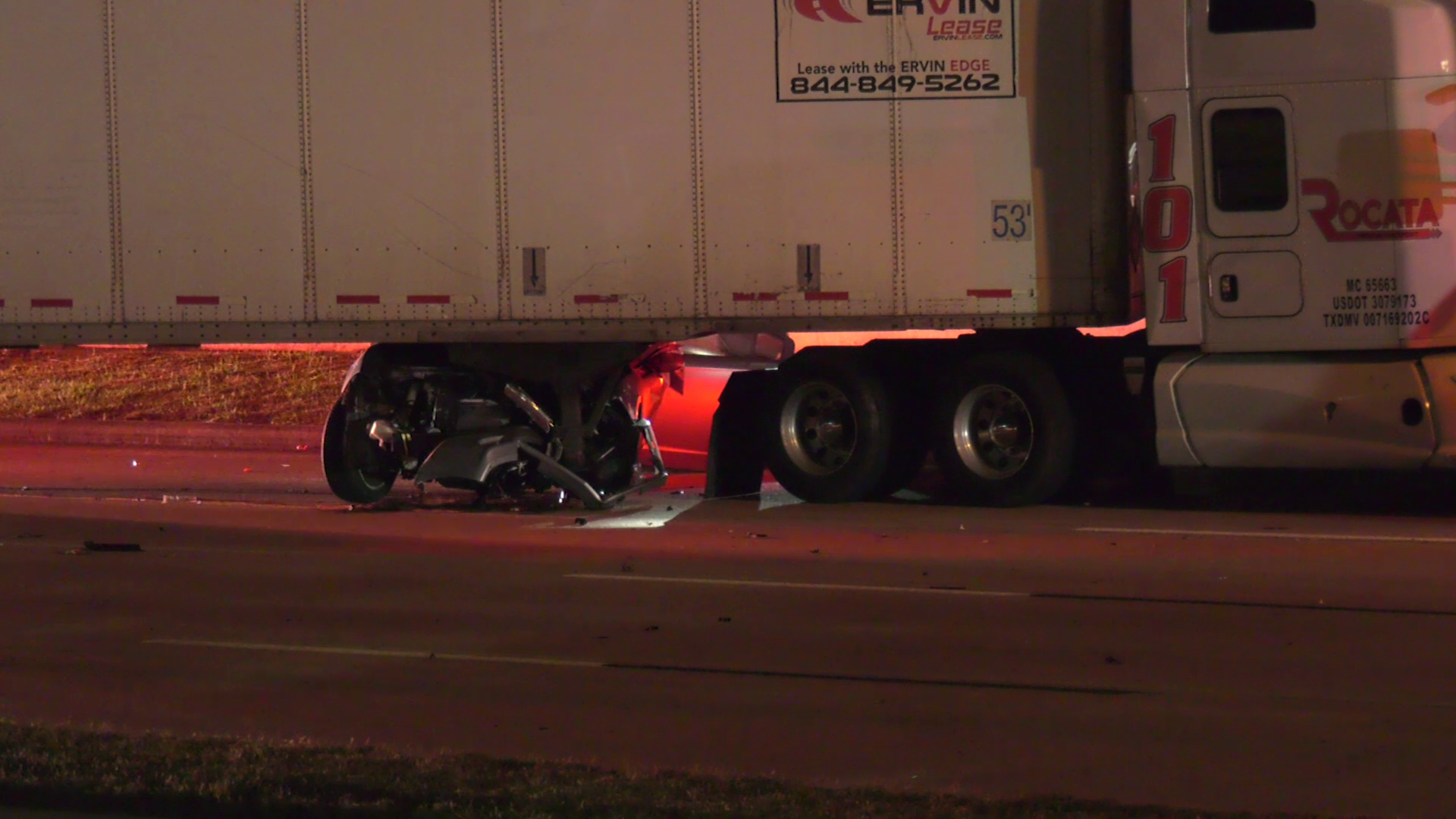 One person was transported to the hospital by Life Flight Wednesday night after a crash involving an 18-wheeler on the Katy Freeway feeder.