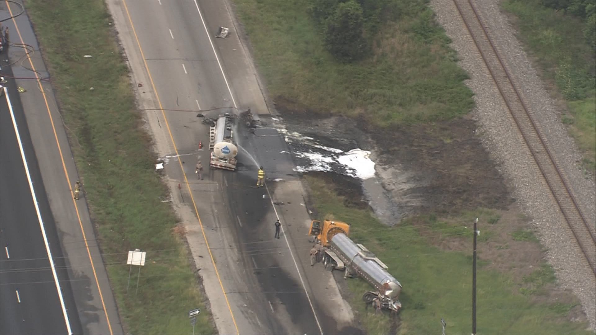Fiery truck crash causes gridlock in Wharton County | khou.com