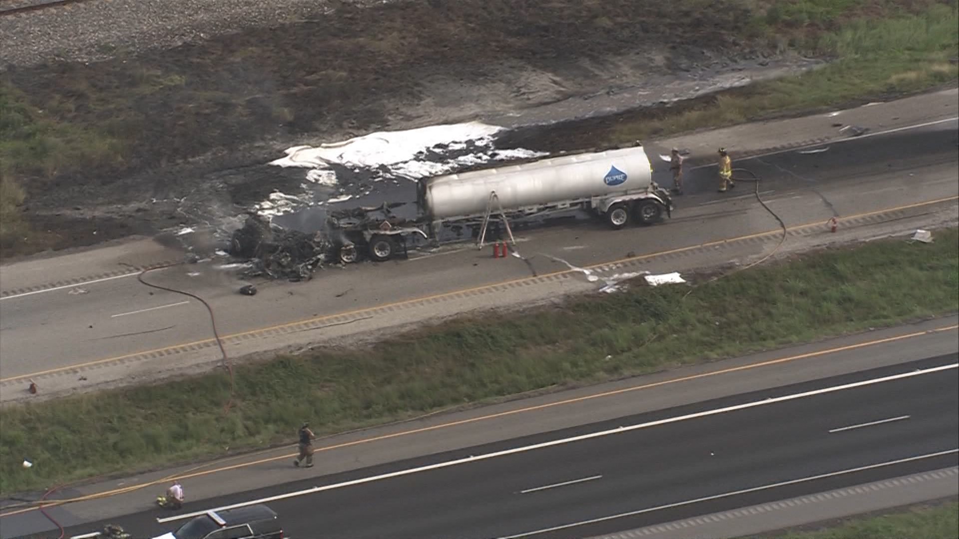Fiery truck crash causes gridlock in Wharton County | khou.com