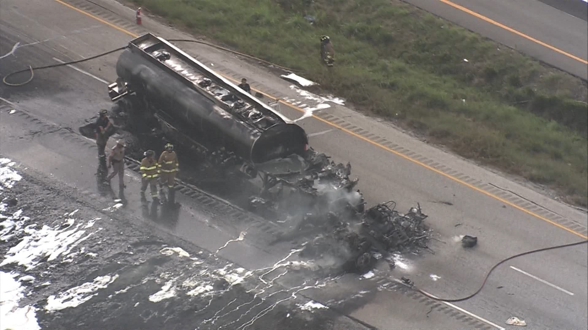 Fiery truck crash causes gridlock in Wharton County | khou.com