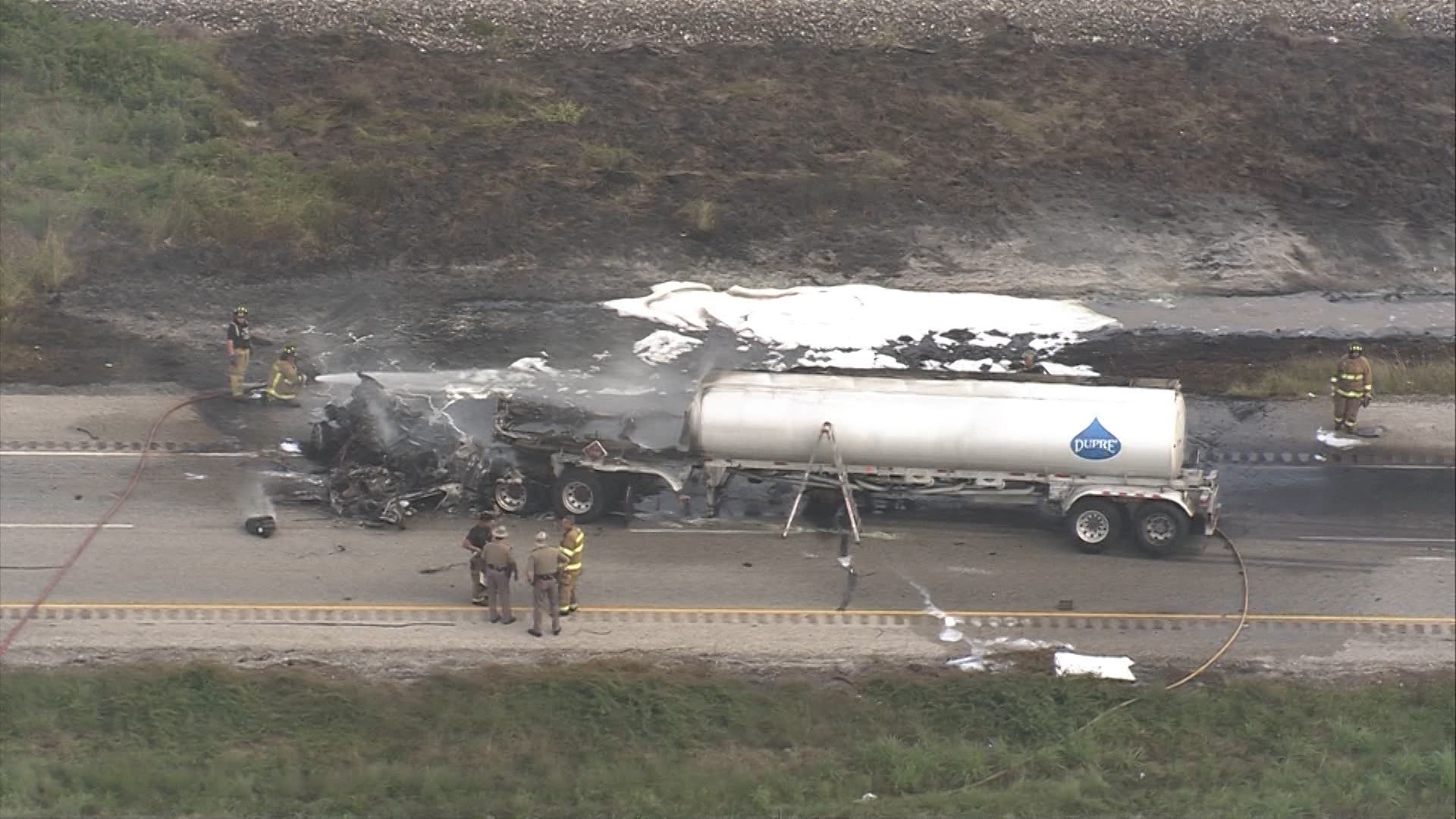 Fiery truck crash causes gridlock in Wharton County | khou.com