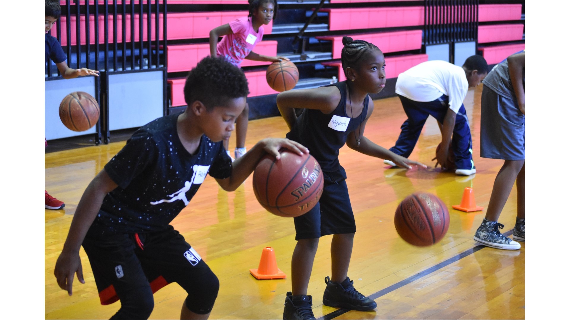 Kids learn basketball skills during Matt Musil's Hoops for Kids camp ...