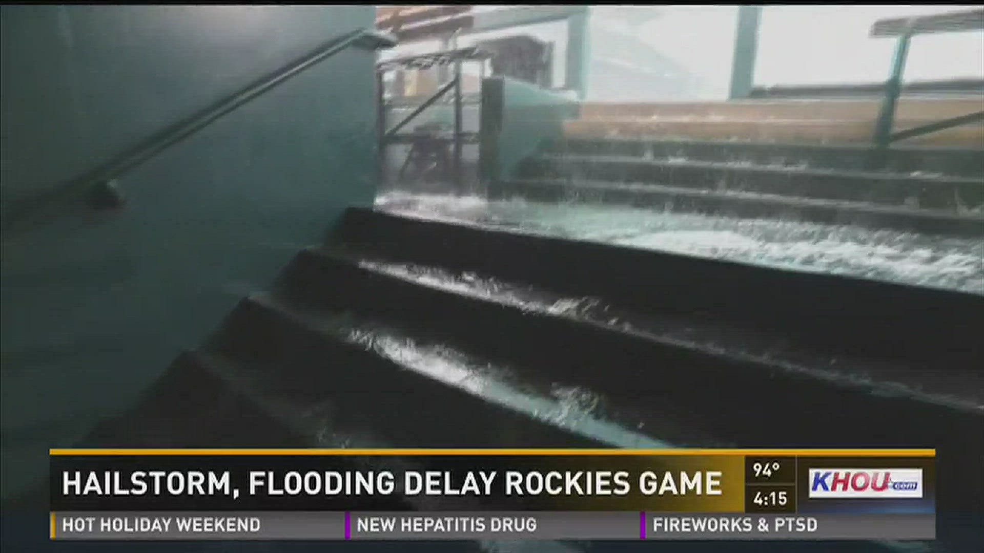 Hail, flooding wreak havoc on Rockies' Coors Field