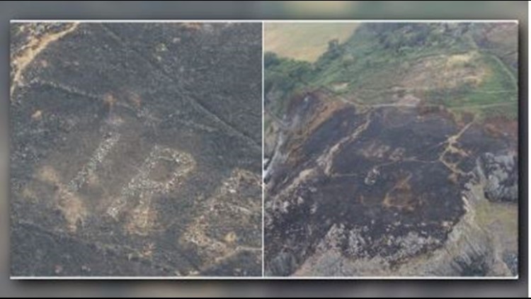 Bray fire uncovers massive 'EIRE' sign from World War 2 Bray fire uncovers massive 'EIRE' sign from World War 2