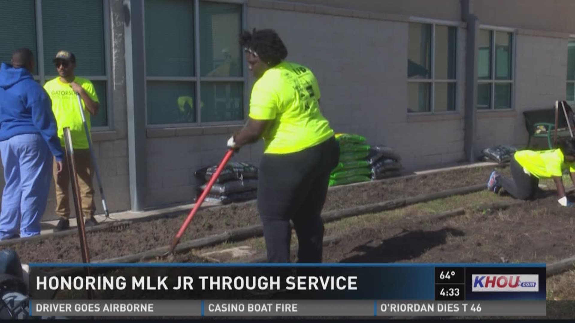 Dozens of University of Houston Downtown students chose to use MLK Day as a day of community service. 