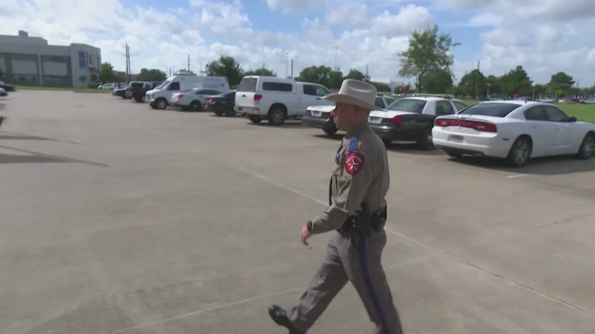 A state trooper, who was nearly killed by a suspected drunk driver, returned to work Tuesday. 