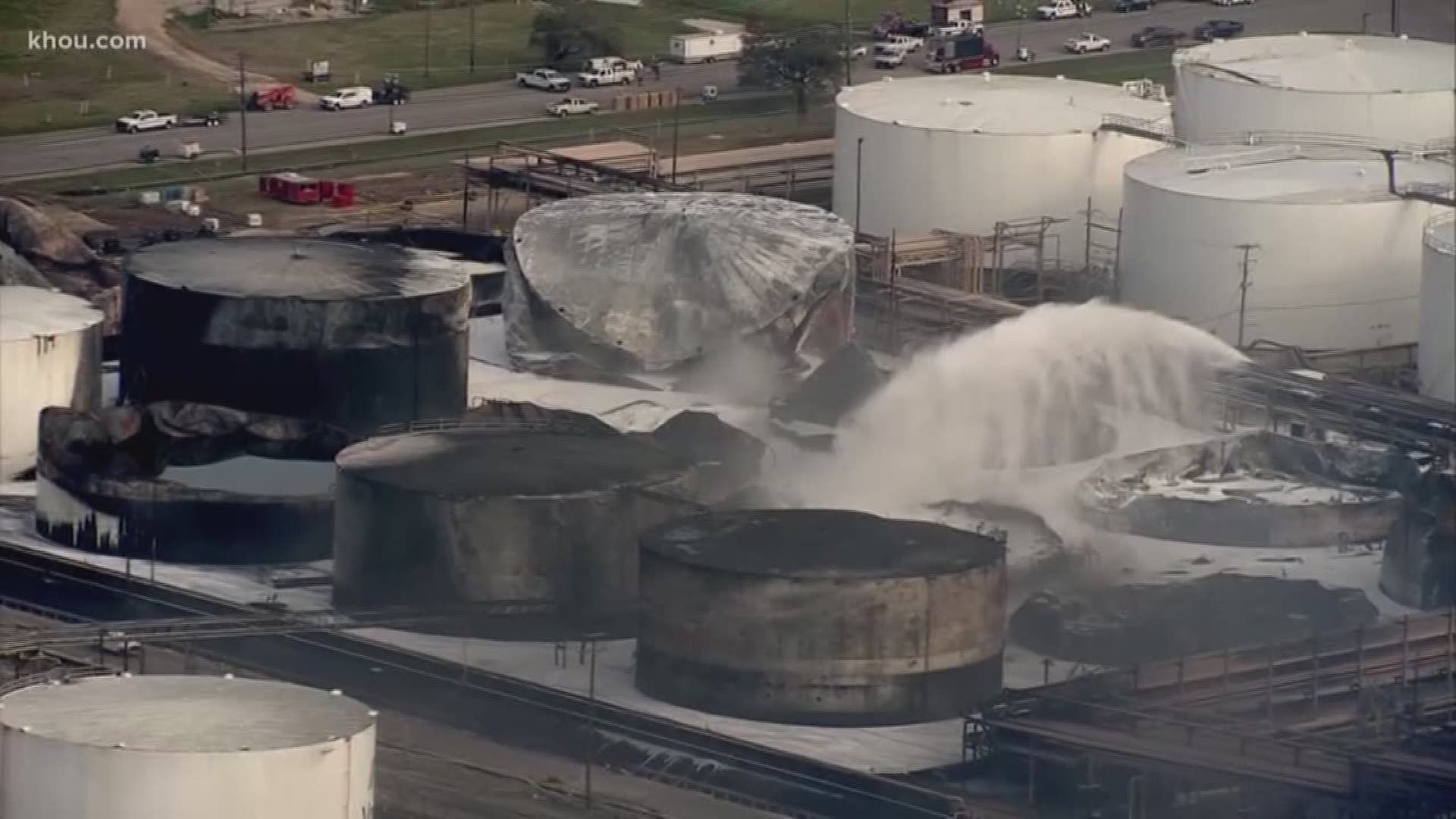 Crews are currently working to empty an ITC storage tank that they believe emitted dangerous benzene vapors that led authorities to ask residents to remain indoors for several hours on Thursday.