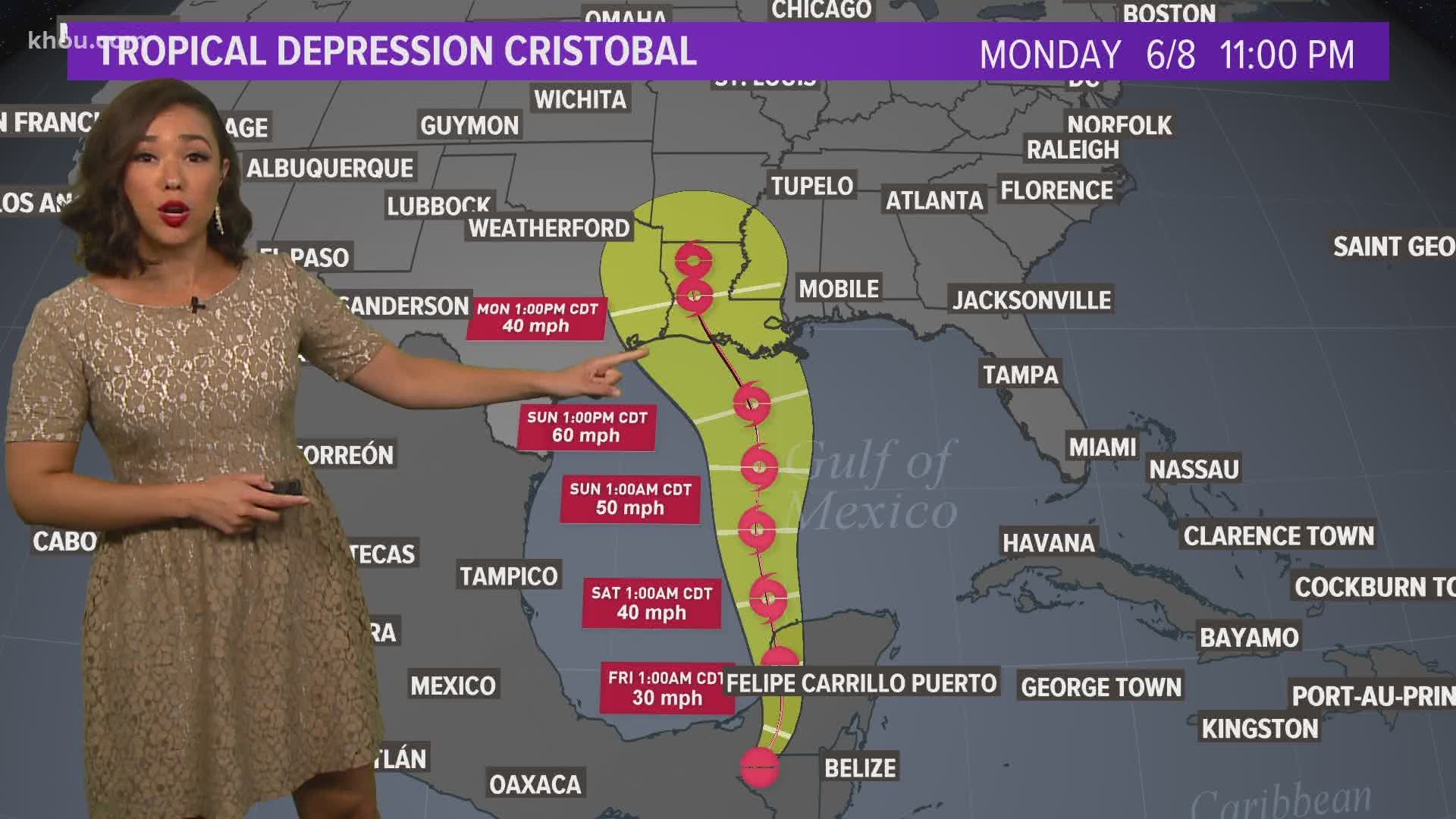 Tracking the latest on Tropical Depression Cristobal